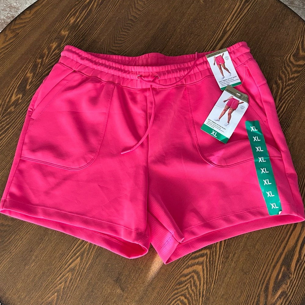 Mondetta Pink Athletic Shorts Elastic Waistband